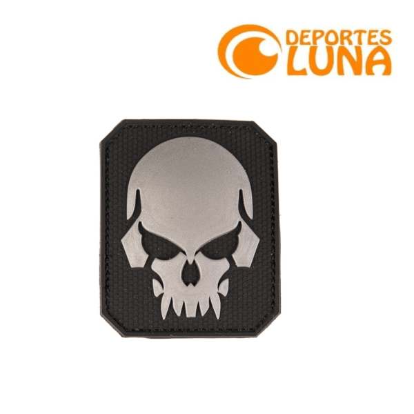 PARCHE 3D DE CALAVERA DE PVC NEGRO