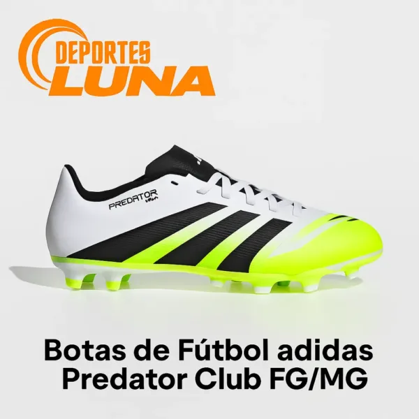 Botas de fútbol adidas Predator Club FG/MG JH8847 negras para césped natural y artificial