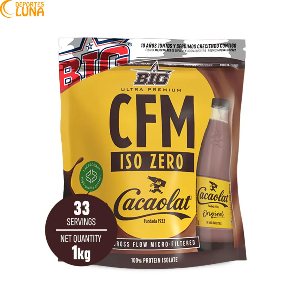 cfm-iso-zero-cacaolat CFM ISO ZERO Cacaolat 1 kg de BIG, aislado de suero de alta pureza con sabor a Cacaolat