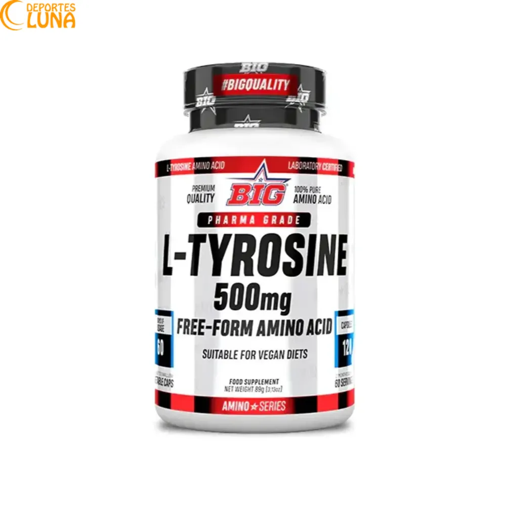 l-tyrosine-500mg L-Tyrosine 500 mg de BIG, aminoácido para concentración y rendimiento mental