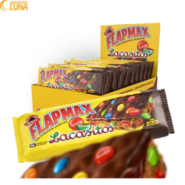 Barrita Flapmax Lacasitos de BIGSUPPS, barrita energética de avena con Lacasitos