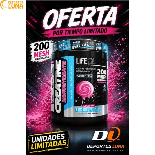 Creatina Life Pro 200 Mesh 500 g creatina monohidrato micronizada