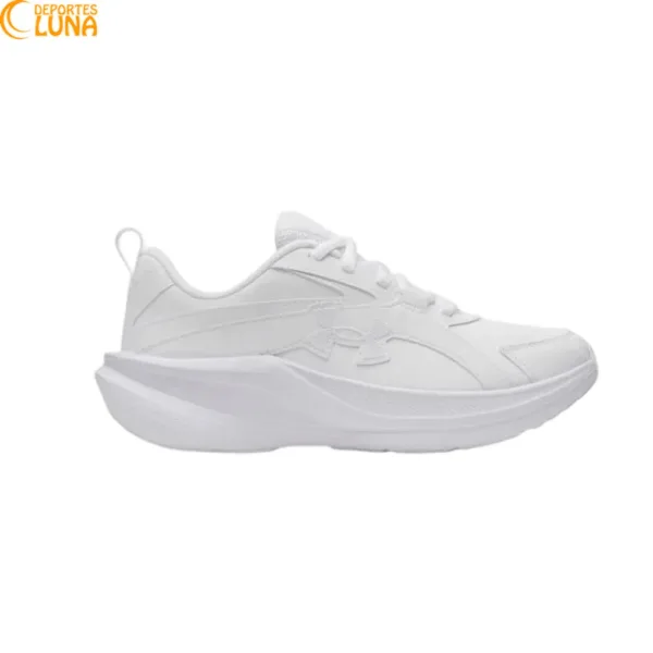 Zapatillas Under Armour Assert 11 UFM SYN 6006919-100 blancas para junior con amortiguación ligera y gran comodidad para entrenamiento, colegio y uso diario.
