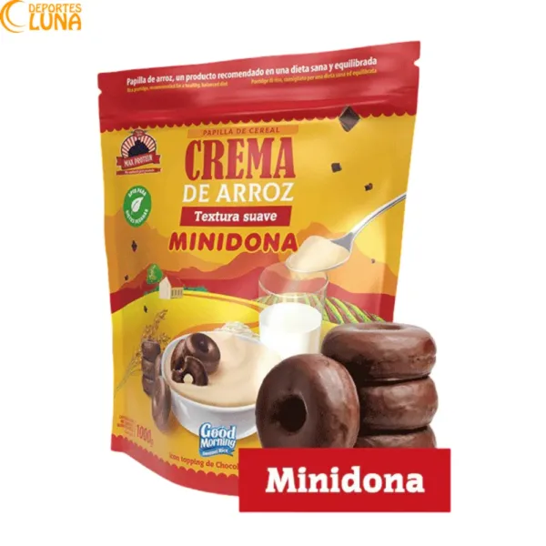 Good Morning Crema de Arroz MiniDona Negro 1 kg Max Protein para desayuno y nutrición deportiva