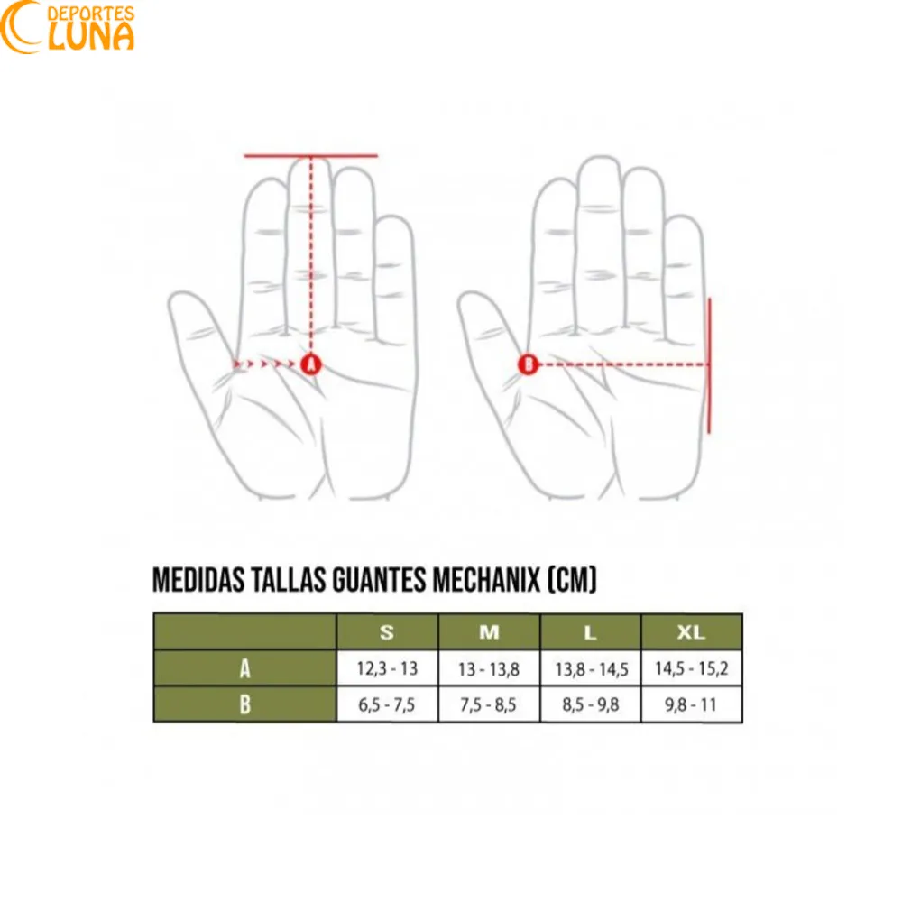 Guía de tallas Guantes Anticorte Mechanix Pursuit D5 Guía de tallas de los Guantes Anticorte Mechanix Pursuit D5 para elegir la medida correcta