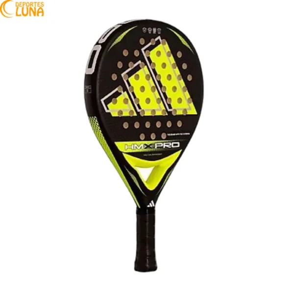 Pala de Pádel adidas HMX Pro Black Green 2026 en perspectiva con diseño polivalente y balance bajo