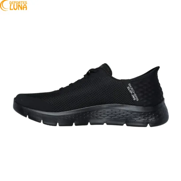 Perfil interior de las Skechers Slip-ins GO WALK Flex Hands Up negras para hombre