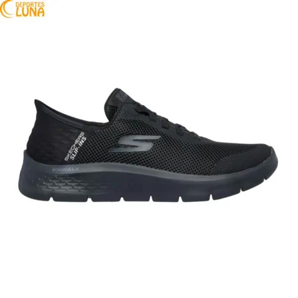 Zapatillas Skechers Slip-ins GO WALK Flex Hands Up negras para hombre vista lateral exterior