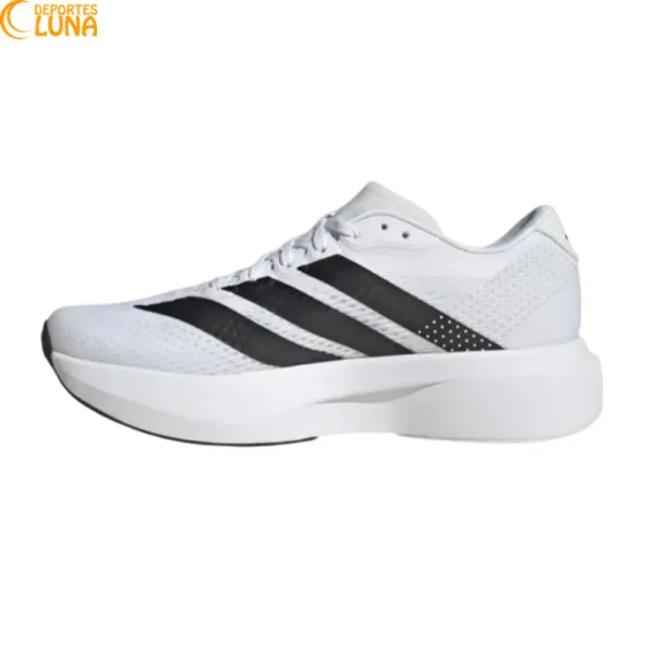 Zapatillas adidas Adizero Pacer KZ6846 blancas y negras vista lateral