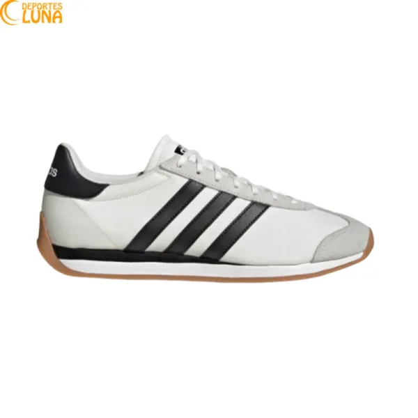 adidas Runvista KJ7201 zapatillas retro blancas y negras vista lateral