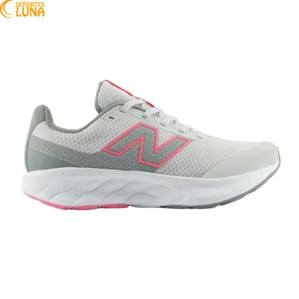 New Balance G5208BU zapatillas running junior gris y rosa vista lateral