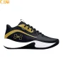Under Armour Lockdown 7 3028512-001 zapatillas de baloncesto negras y doradas vista lateral exterior